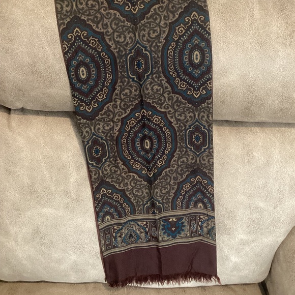 Vintage Stackpole Moore Tryon scarf wool Scotlandhand block printedEngland